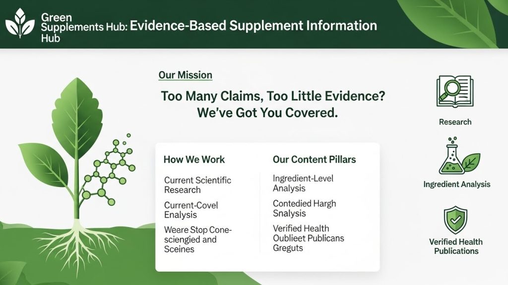 Evidence based supplement research showing ingredient analysis and verified health publications
